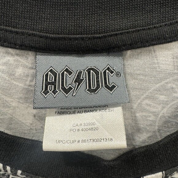 AC/DC T Shirt Men’s S Black White Cannon All Over Print For Those About To Rock - Picture 5 of 6